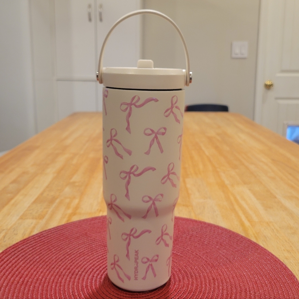 🎀EUC~ HYDRAPEAK *LIMITED EDITION* Pink Bow Patterned Water Bottle Coquette